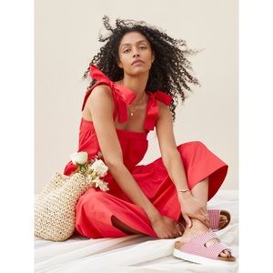 Free Assembly Women's Tie Shoulder Tiered Maxi Dress